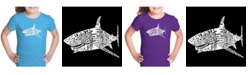 LA Pop Art Girl's Word Art T-Shirt - Species of Shark